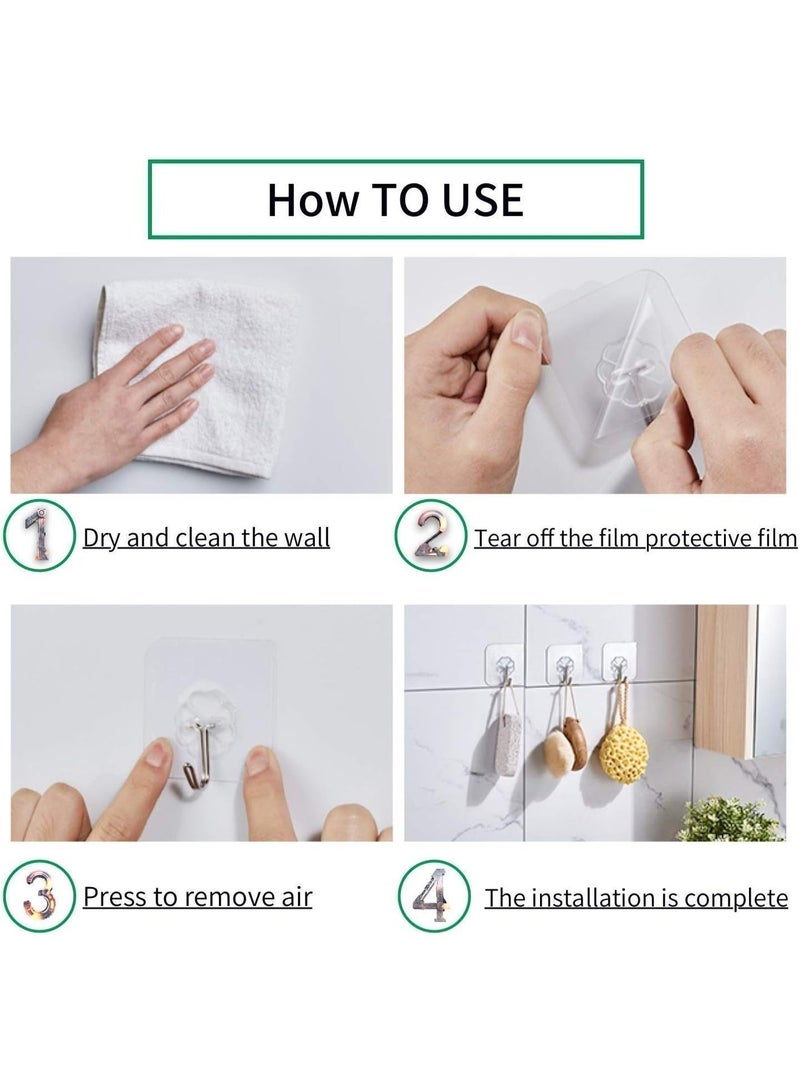Adhesive hooks, no-drill ceiling hooks with a charming design, transparent hooks for kitchens and coats, waterproof and removable plastic hooks suitable for kitchens and bathrooms - Image 3